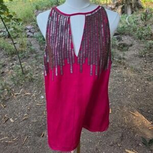 Bloomingdales Parker Fuscia Beaded Blouse